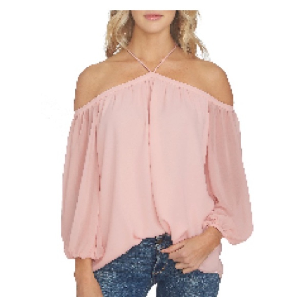 Elegant Pink Off-Shoulder Women's Top XS